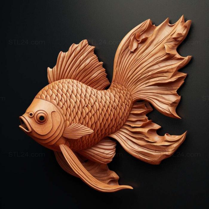 Nature and animals (Fantail fish 4, NATURE_2692) 3D models for cnc